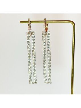 Dazzling Gold and Silver Crystal Earrings